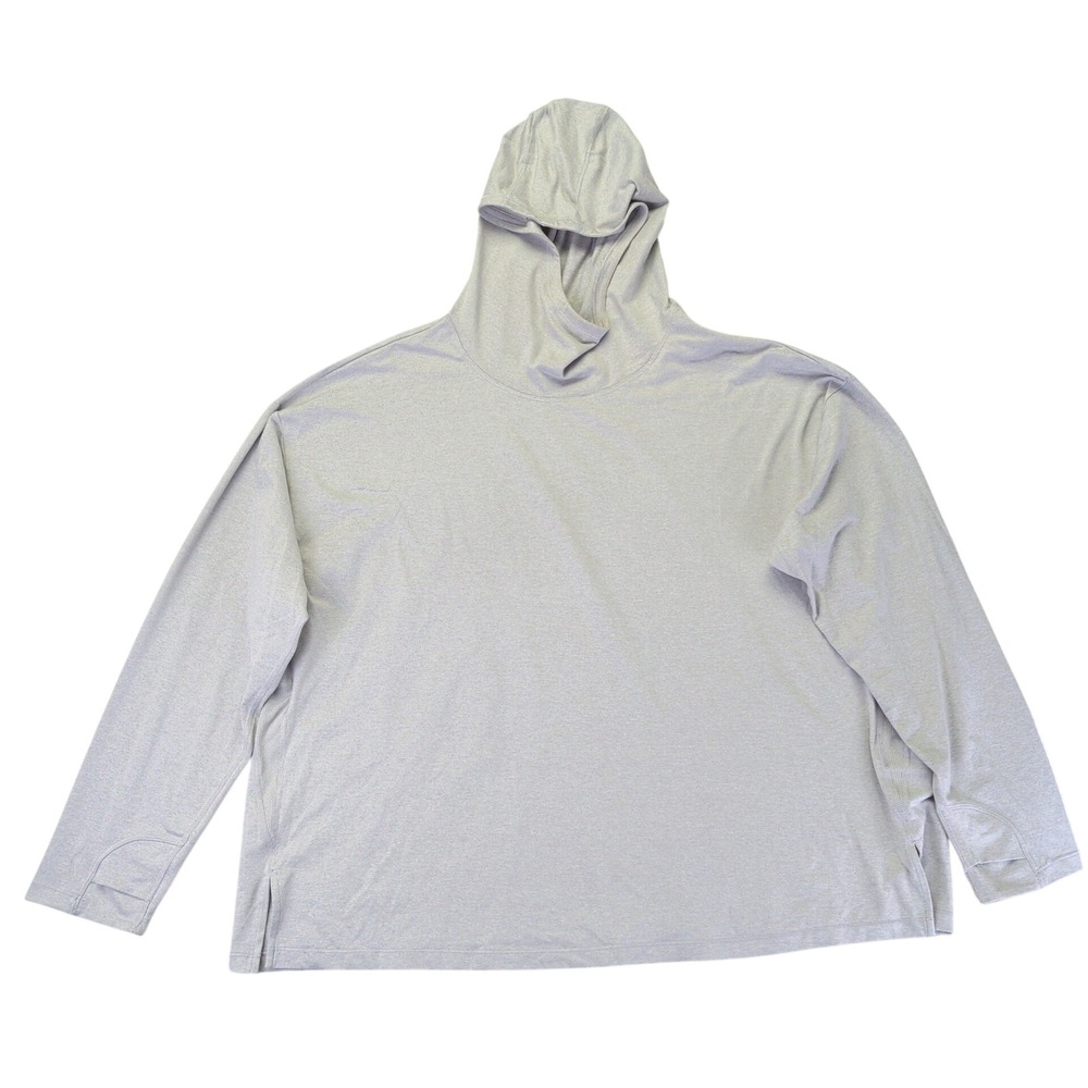 Athleta Uptempo Hoodie Sweatshirt Heathered Gray Plus Size 2X 882375 Thumbholes